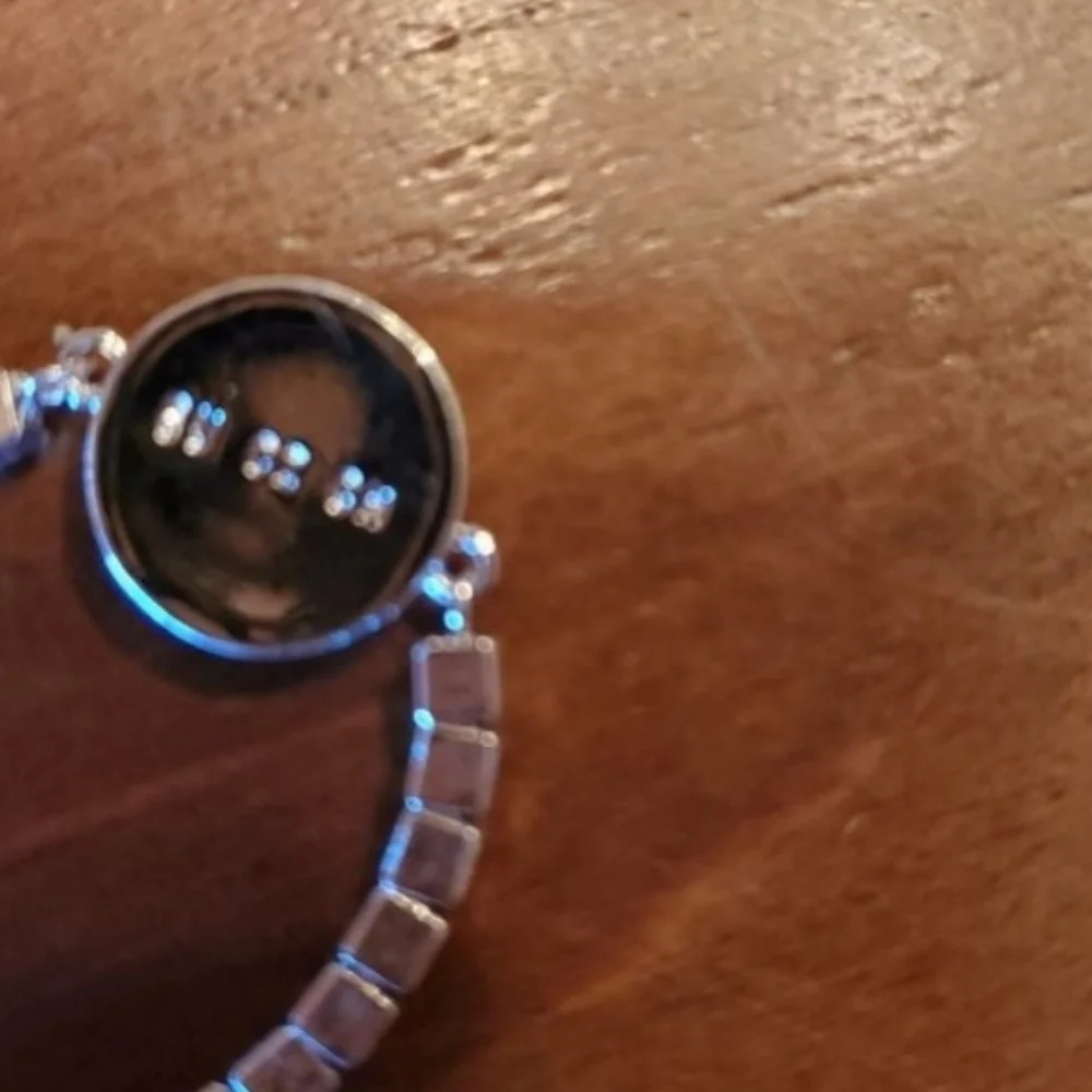 Macy's Silver Plated Cubic Zirconia Paw Slider Clasp Bracelet